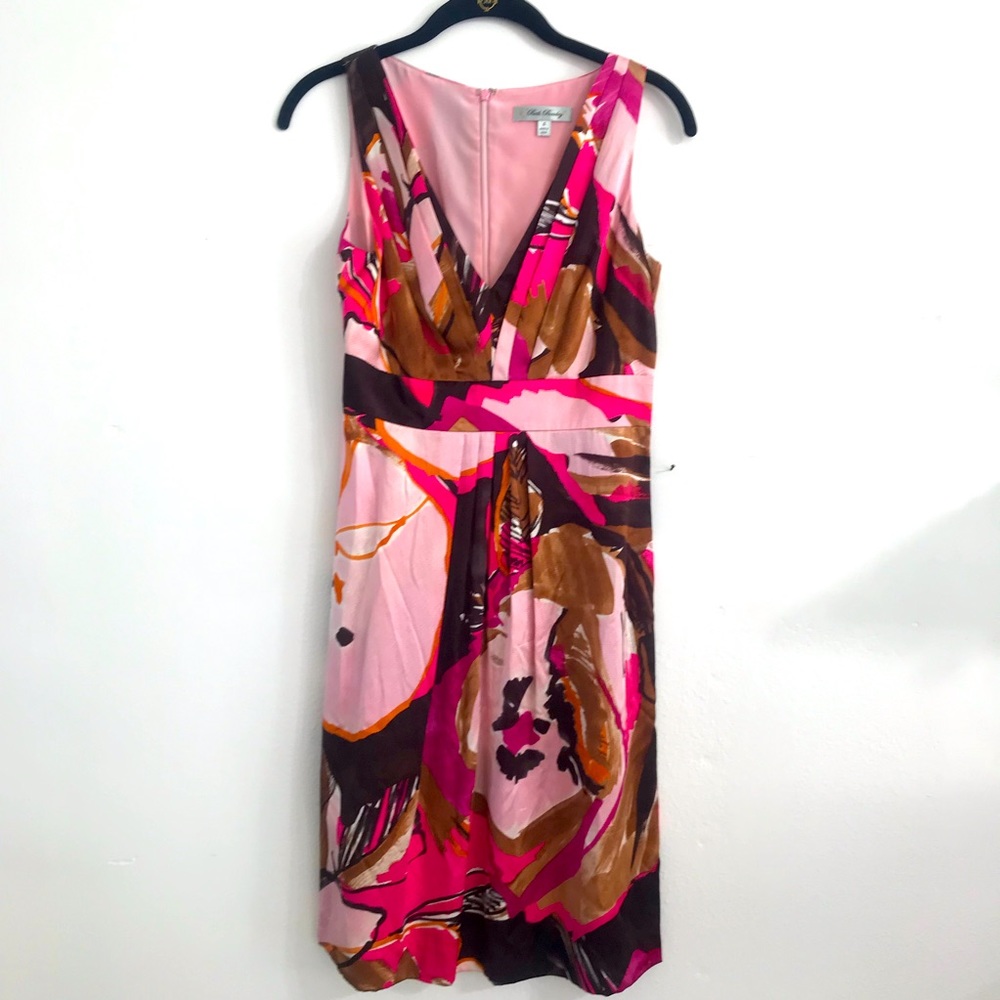 Beth Bowley Floral sleeveless dress size 4 100% silk